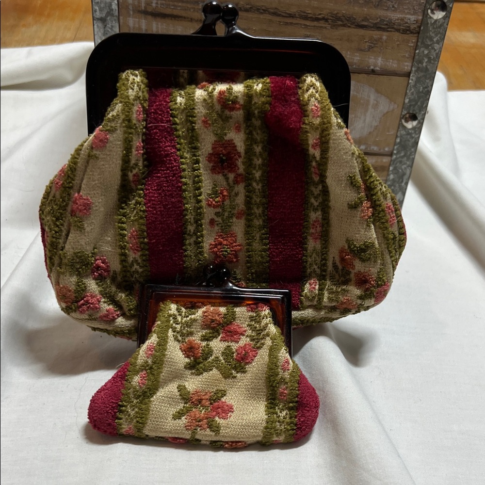 J B Arruga Elegant Floral Clutch and mini clutch vintage bags